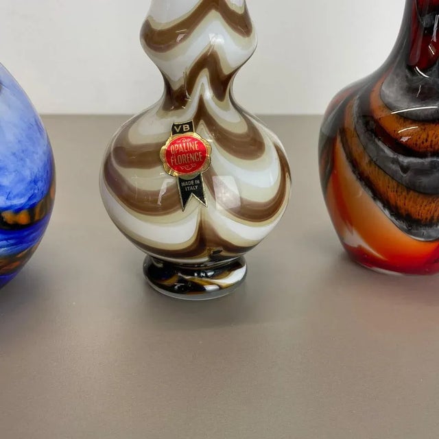 Vintage Italian Pop Art Multicolor Opaline Florence Vases, 1970s, Set of 4 For Sale - Image 10 of 18