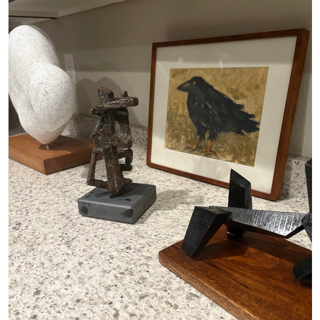 Mid-Century Abstract Twisty Bronze Sculpture (10.5” High) For Sale - Image 6 of 11