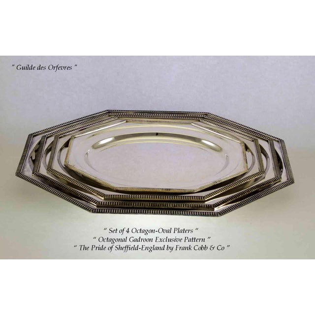 1970’s Vintage/New Silver Octagonal Oval Platter With Gadroon Applied Border For Sale In New York - Image 6 of 11