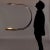 Ceiling lamp with reflected light. In chromed tubular, metal and enamelled aluminium. This piece is attributed to the...