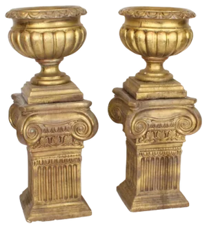Vintage Hollywood Regency Classical Garden Urns, 1980s, Set of 2