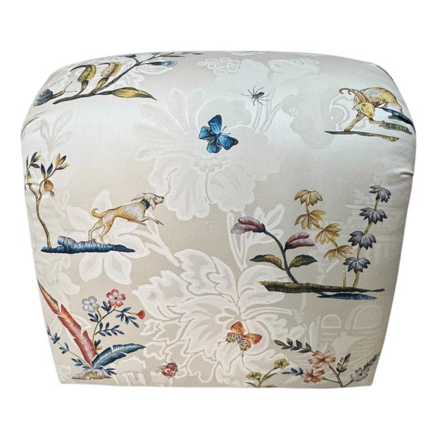 1980s Schumacher Upholstered Waterfall Bench For Sale - Image 10 of 10