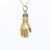 Late 20th Century Vintage 14k Gold & Turquoise Cabochon Figural Hand Charm For Sale - Image 5 of 12