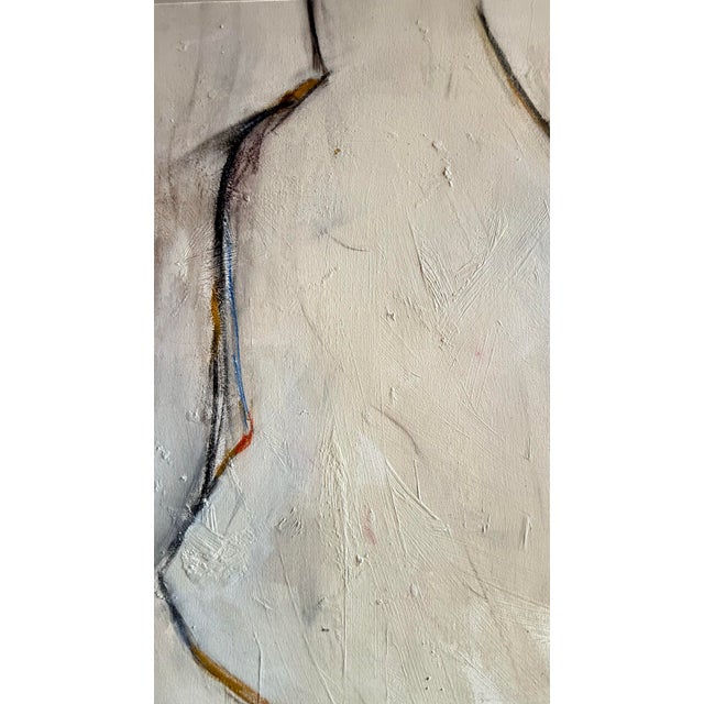 Contemporary Large Abstract Nude Figurative Mixed-Media Painting in Neutral Tones 38x58”. "Sing to Me" by Michele Zuzalek For Sale - Image 3 of 12