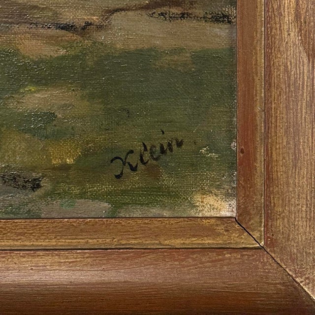 Framed Oil Painting on Canvas Signed Klein 'Country Farmhouse' For Sale - Image 15 of 16