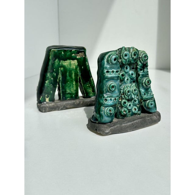 Studio Ceramic Bookends by Rudolf Mauke, Germany, 1960s, Set of 2 For Sale - Image 4 of 18