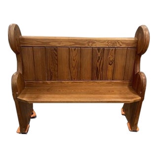 Late 19th Century Solid Pine Pew Bench For Sale