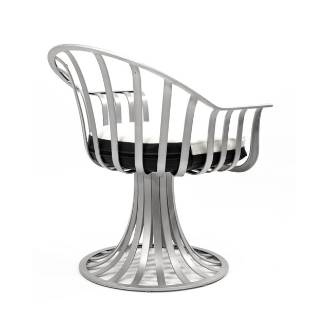 Pair of Reversible Cushion Patio Chairs in the Style of Russel Woodard For Sale In Detroit - Image 6 of 9