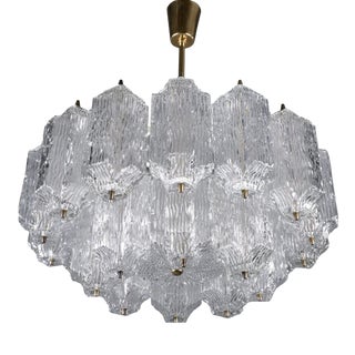 Ice Glass Chandelier from Kalmar, 1950s For Sale
