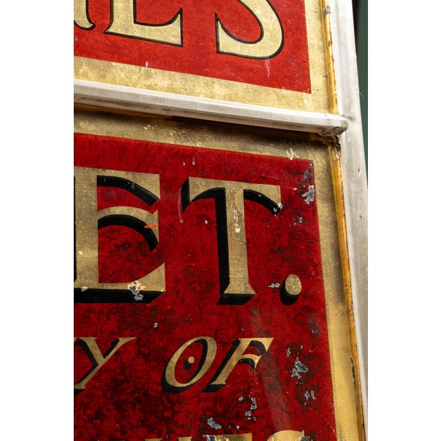Burgundy Early 20th Century Pre-Prohibition Fortune's Buffet R O G Mirror Sign For Sale - Image 8 of 12