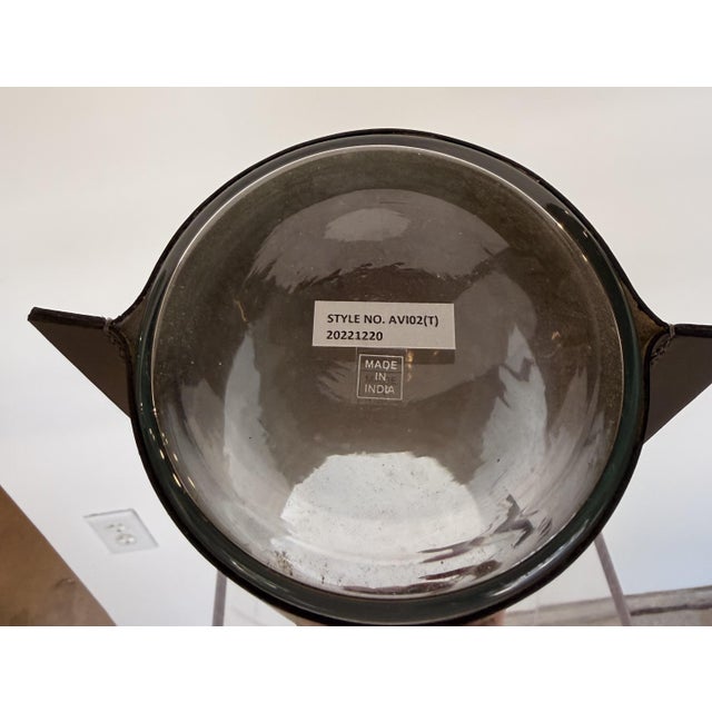 Arteriors Two Toned Leather Vase (Large) For Sale In West Palm - Image 6 of 6