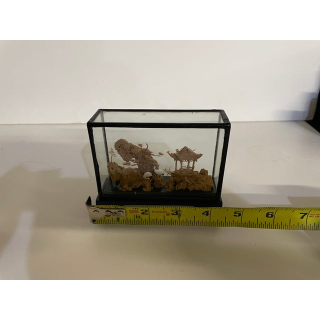 Vintage Chinese Cork Carving Diorama For Sale - Image 4 of 6
