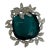 Vintage Sarah Coventry Brooch With Emerald and Clear Rhinestones For Sale