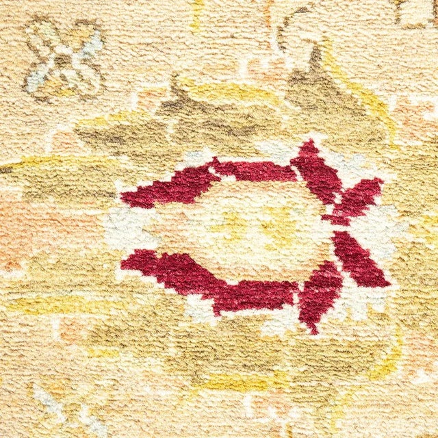 Traditional Mogul Collection Hand-Knotted Area Rug - Yellow 8' 2" x 10' 1" For Sale - Image 3 of 4