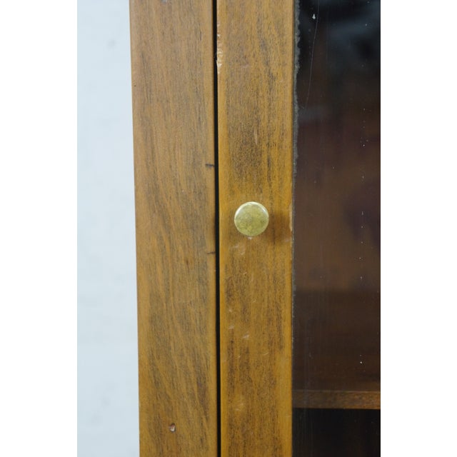 Wood Antique Victorian Oak Apothecary Medicine Curio Display Cabinet Cupboard 23" For Sale - Image 7 of 18