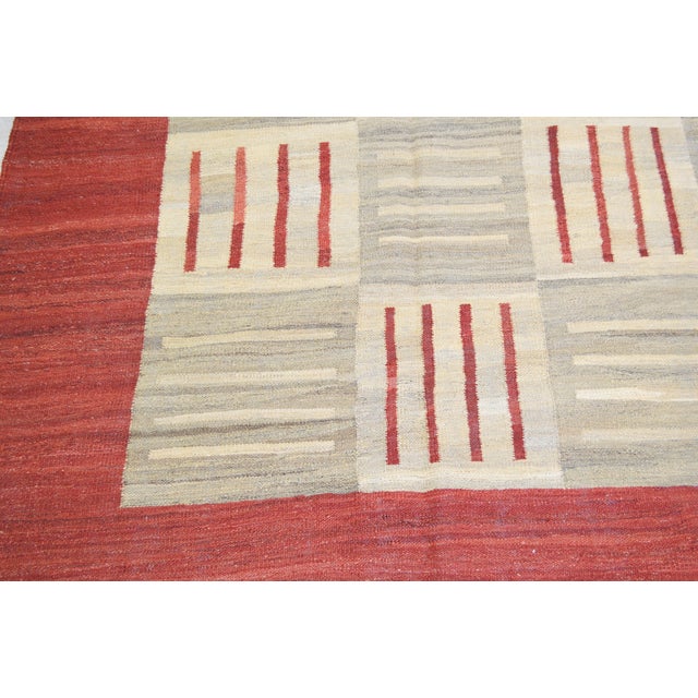 Afghan Modern Flatweave Kilim Wool Rug, 8'4"x13' For Sale - Image 4 of 4