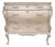 French Louis XV Style Pink Blush & Silver Gilt Serpentine Bombay Chest / Commode For Sale