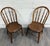 This is a gorgeous pair of antique rustic farmhouse Windsor hoop back or bow back spindle solid wood dining side chairs,...