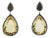 Large Drop-Shaped Earrings with Topazes on Silver, 2000s For Sale