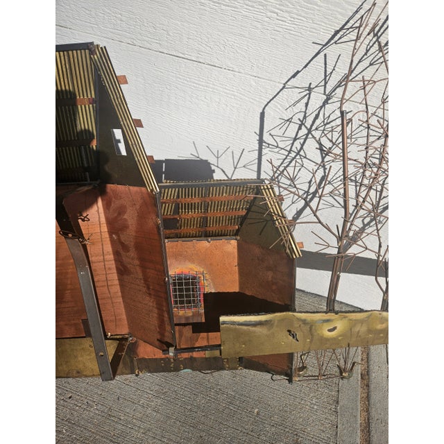 Curtis Jere 1970s Brutalist Metal Mill Farmhouse Water Wheel Wall Art Sculpture For Sale - Image 9 of 14