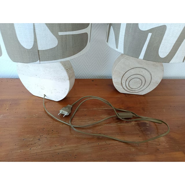 Travertine Lamps by Fratelli Mannelli, 1970s, Set of 2 For Sale - Image 12 of 15
