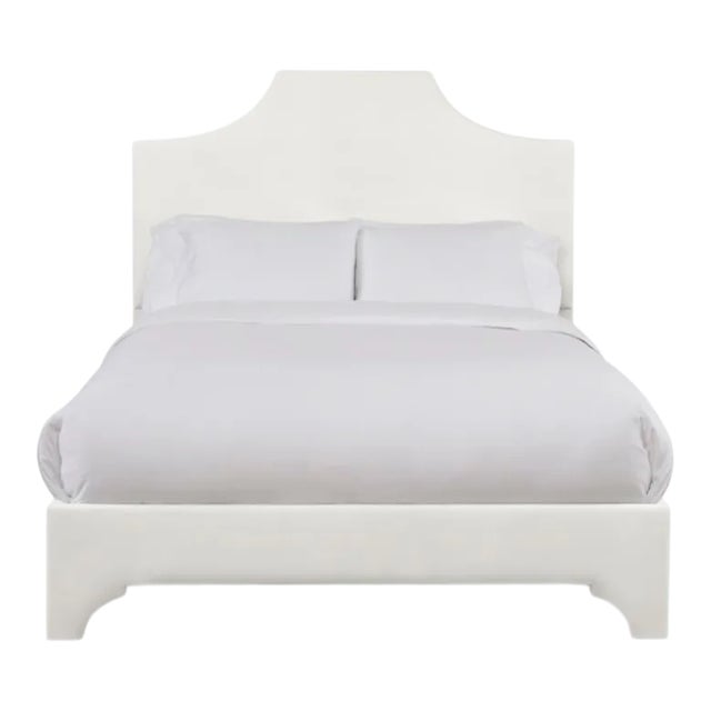 Kit Twin Bedframe, Ivory Velvet For Sale