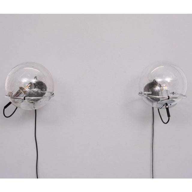 Basket-Globe Wall Lamps with Raindrop Glass Bowl from Raak Amsterdam, 1970s, Set of 2 For Sale - Image 4 of 13