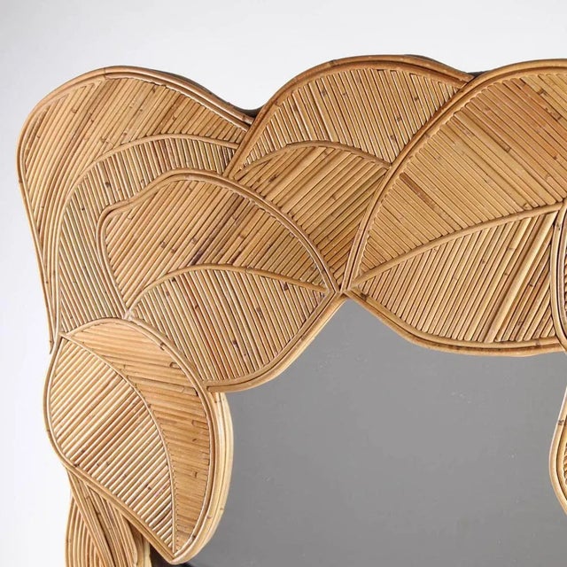 Vintage Mirror in Rattan, 1990s For Sale - Image 3 of 10