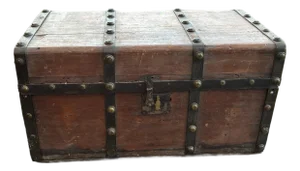 19th Century Wood and Iron-Bound Steamer Trunk - Rustic Coffee Table