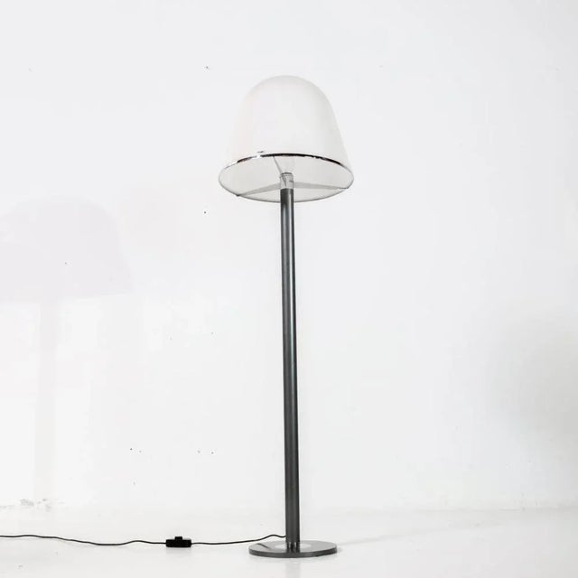 Italian floor lamp by Franco Bresciani for iGuzzini (Harvey Guzzini) from the 1970s. The lamp has a metal rod with a...
