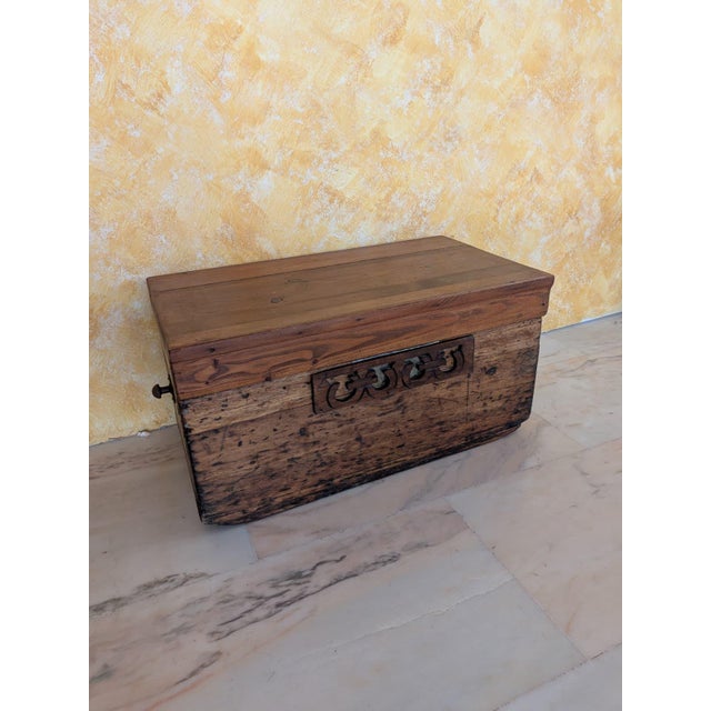A beautiful antique Bible box made of solid wood. A one-of-a-kind piece in a rustic or vintage style. It features a lovely...
