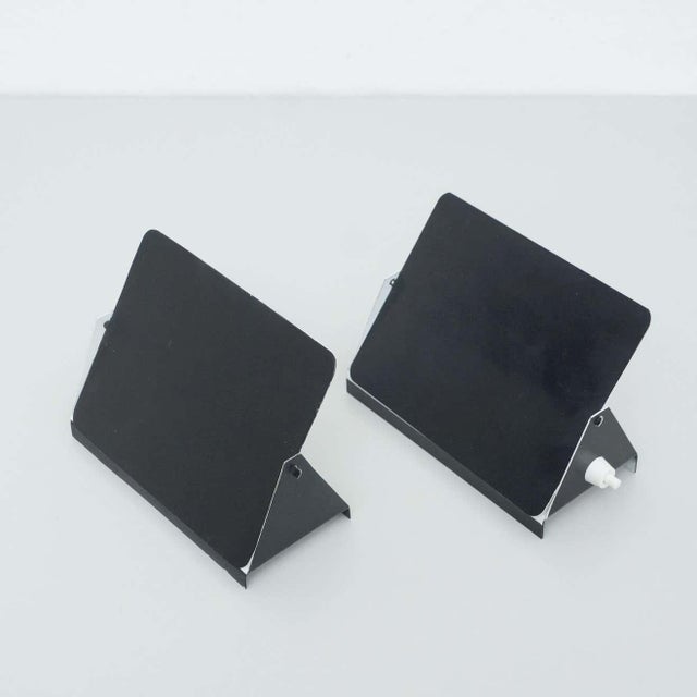 Charlotte Perriand Mid-Century Modern Black Metal Cp-1 Wall Light by Charlotte Perriand, 1960, Set of 2 For Sale - Image 4 of 14