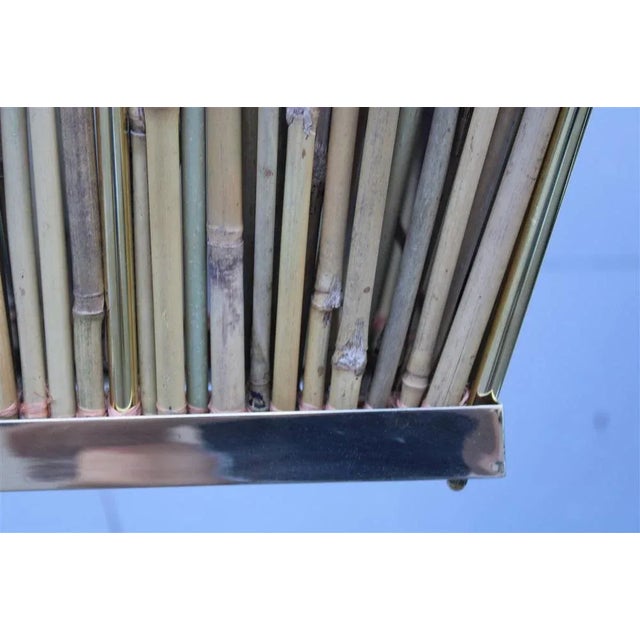 Chandelier in Brass and Bamboo, Italy, 1970s For Sale - Image 16 of 18