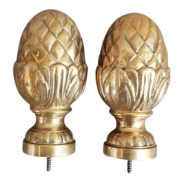 Brass Curtain Tie Back Finials A Pair Chairish
