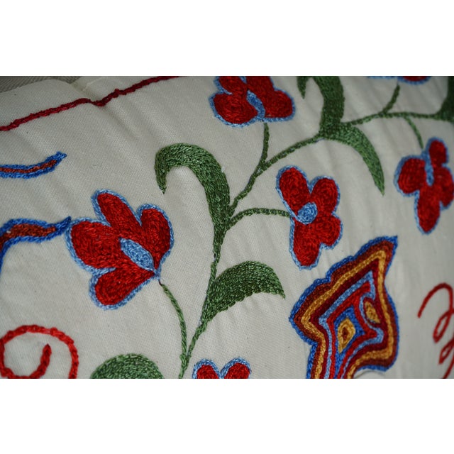 Hand Embroidered Suzani Pillow Cover For Sale - Image 4 of 6