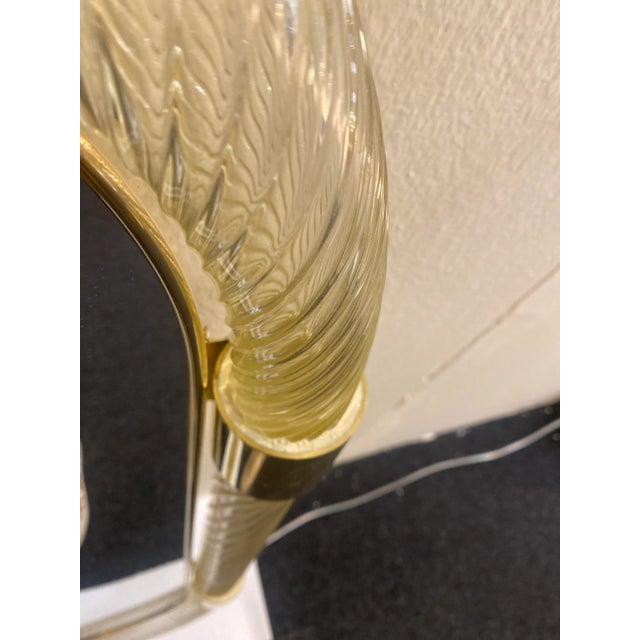 Mid-Century Modern "Torciglione" Gold Murano Glass Wall Mirror in Barovier Style For Sale - Image 3 of 10