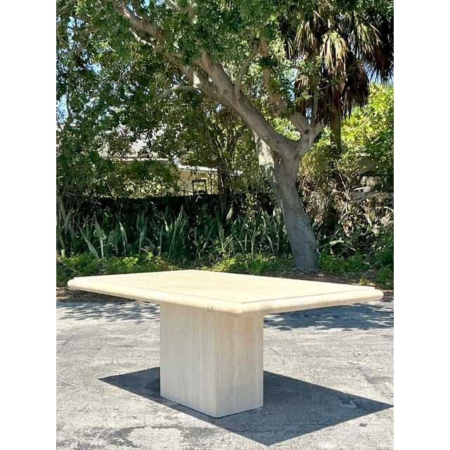 Italian Travertine Table イタリア ビンテージ テーブル Vintage Italian Travertine Dining Table | Chairish