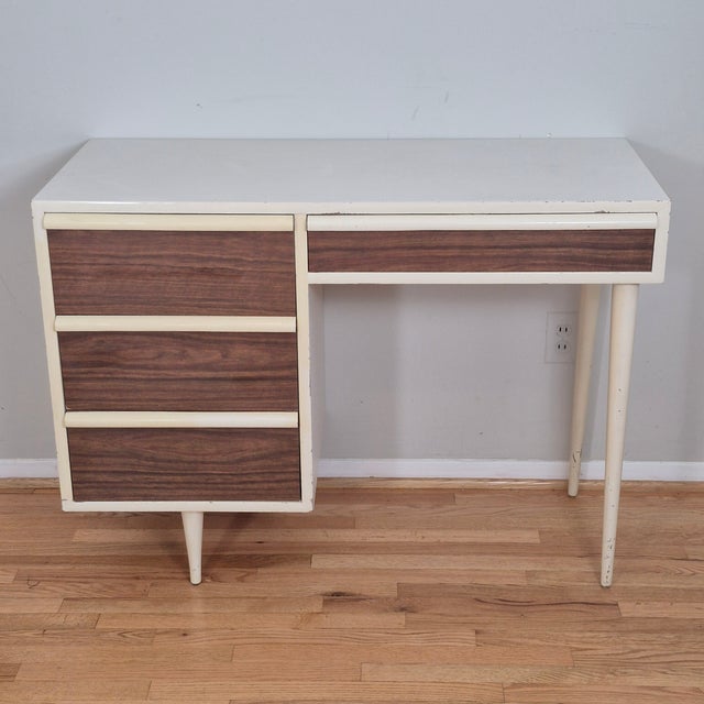 This is a great little MCM writing desk with a two-tone look. The desk is unsigned but likely made in the United States in...
