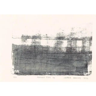 Presidio Play-06 Original Monoprint - 5*7 Abstract Landscape Almond Black Art Painting by Carrie Bergey For Sale
