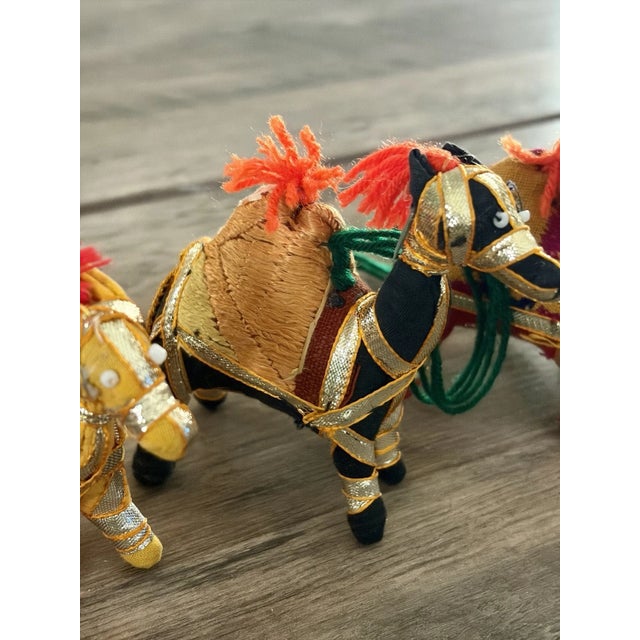 Vintage Hand-Crafted Stuffed Raj Cotton Embroidered Camel Toys/Ornaments Made in India For Sale - Image 10 of 10