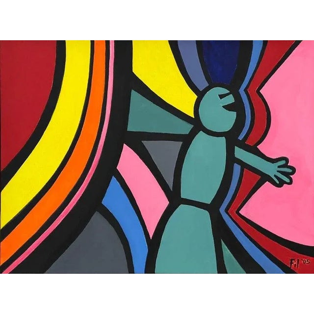 2000 - 2009 Contemporary Surreal Cartoon Pen & Ink Drawing on Canvas by British Artist, 2005 For Sale - Image 5 of 8