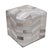 Ivory Handmade Patchwork Cowhide Leather Cube Ottoman Pouf 18x18x18 in Neutral For Sale - Image 8 of 9