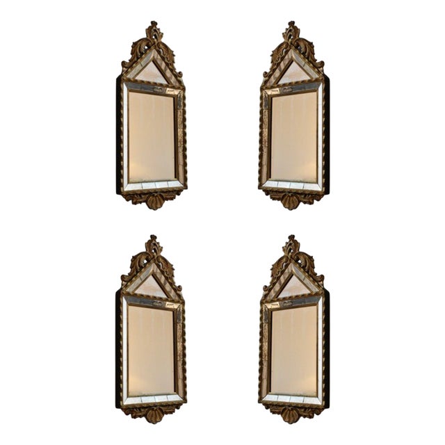 Acanthus Pediment Mirrors by Pierre Dariel, 1940s, Set of 4 For Sale
