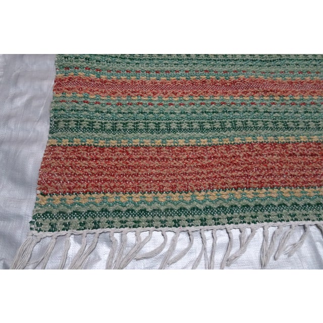 Textile Rag Rug Swedish Mid Century Vinyl For Sale - Image 7 of 8