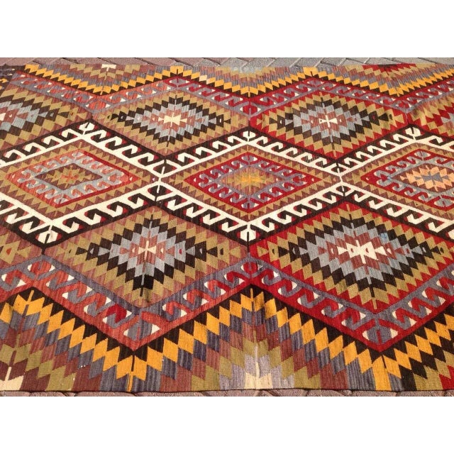 Vintage Turkish Kilim Rug - 5′5″ × 8′5″ For Sale - Image 4 of 7