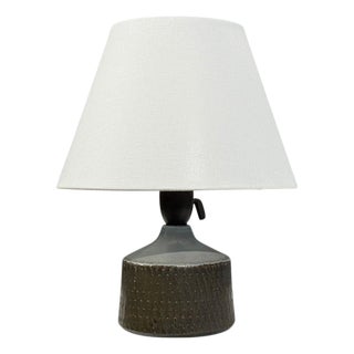 1960s Swedish Modern, Small Table Lamp, Blue Ceramic, Sweden For Sale
