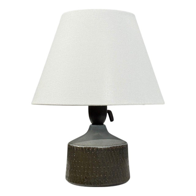 1960s Swedish Modern, Small Table Lamp, Blue Ceramic, Sweden For Sale