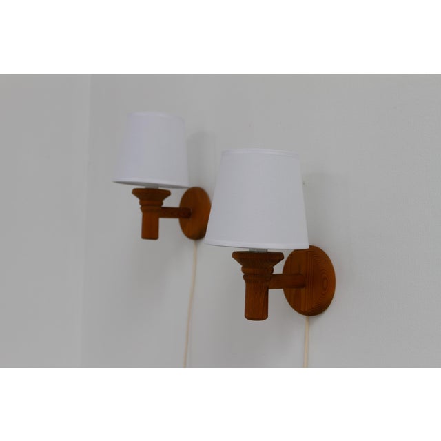Wood Scandinavian Pine Wall Sconces from Darø, 1970s, Set of 2 For Sale - Image 7 of 18