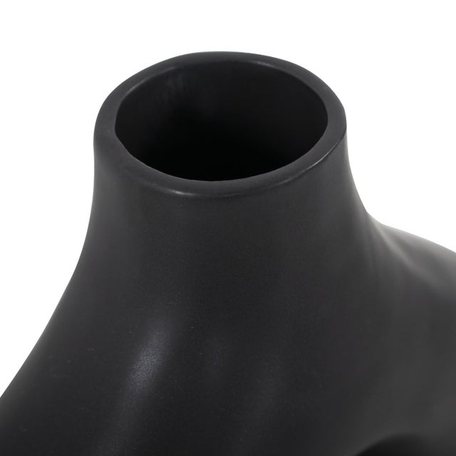 2020s Beltram Black Modern Styled Ceramic Open Vase For Sale - Image 5 of 7