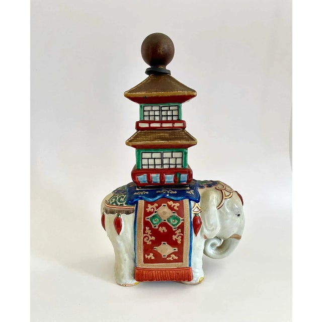 Ceramic Vintage Pagoda Elephant For Sale - Image 7 of 7